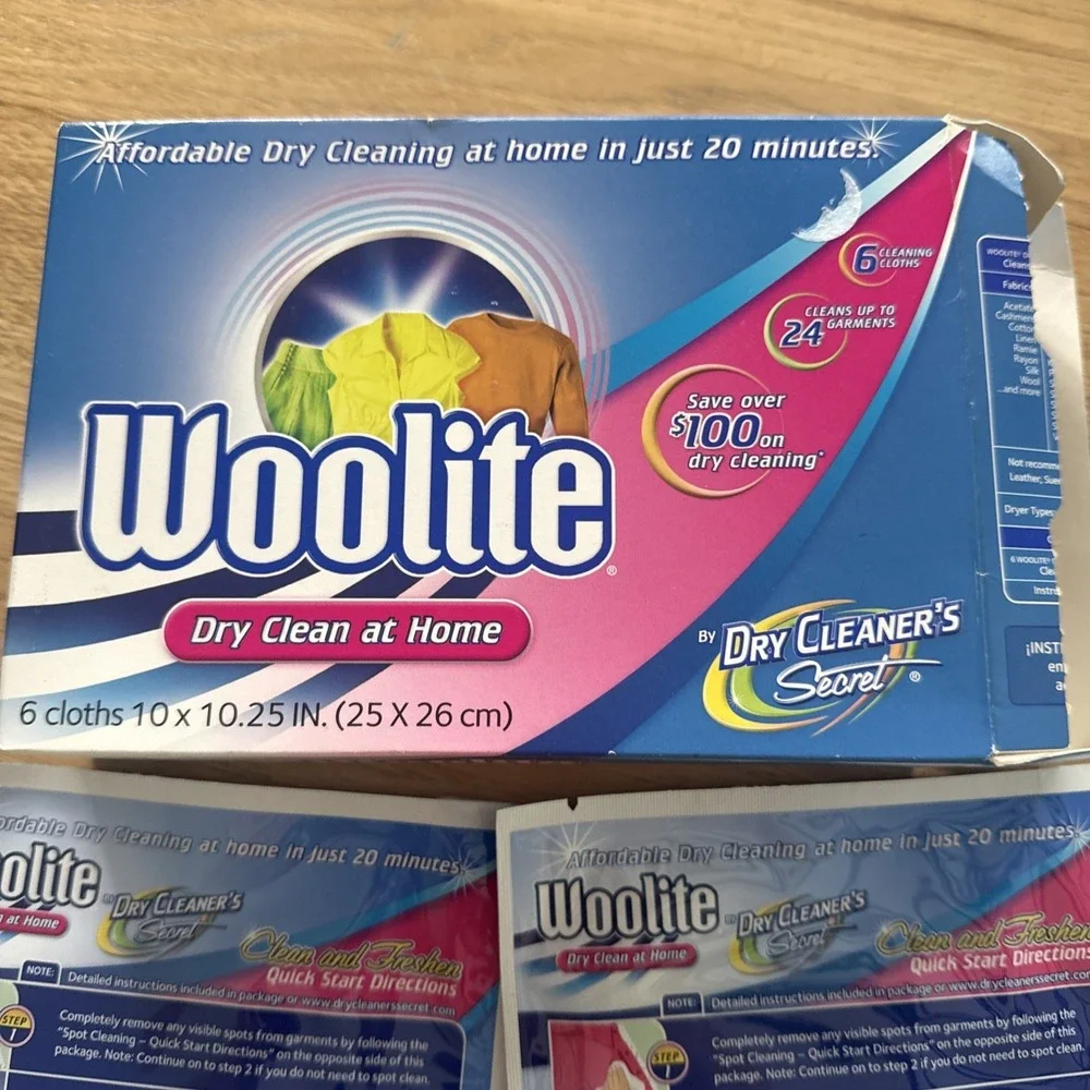 Woolite Dry Clean at Home Dry Cleaner's Secret 1 Open Box 5 Sheets Total